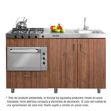 Mueble Inferior con Dos Puertas y Un Cajón Soldeu Dark 150 cm - Muebles Inferiores | Bylmo