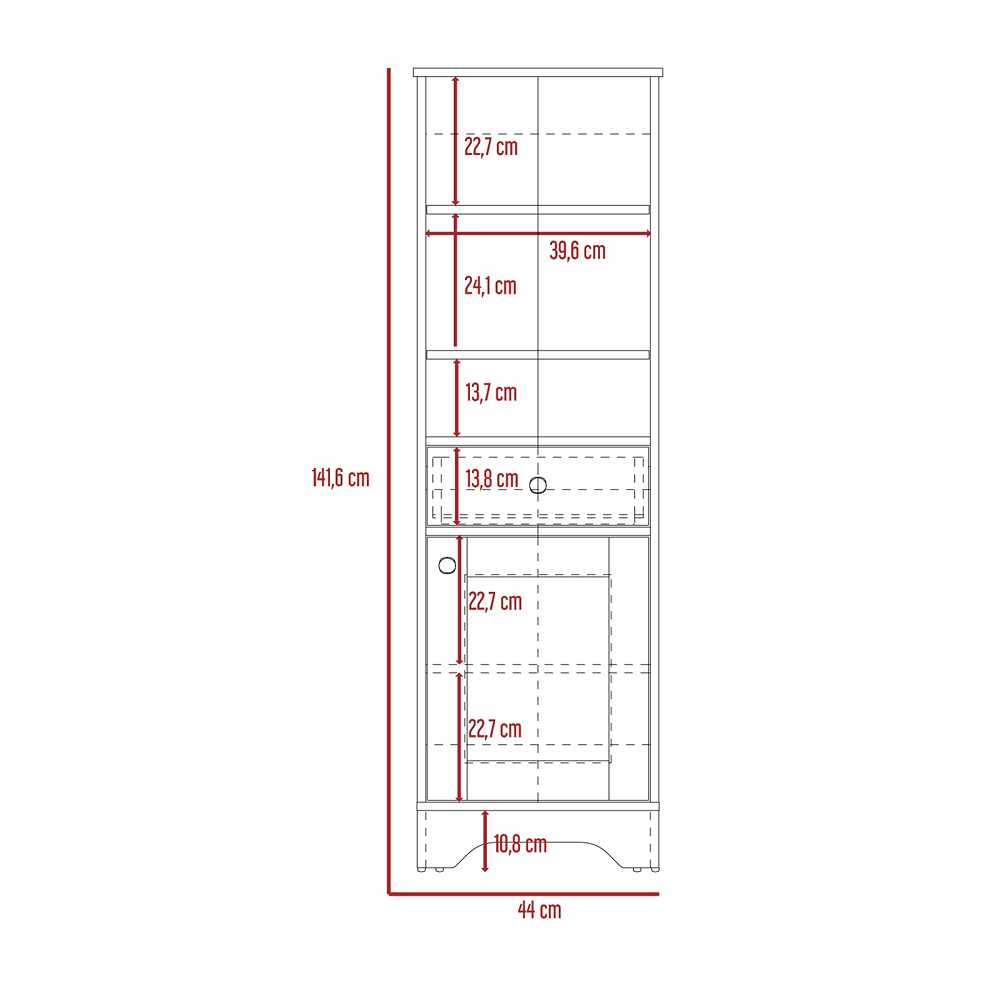 Optimizador de Baño BiColor Blanco 45x45cm con Un Cajón y con Dos Entrepaños - Muebles para Baño | Bylmo