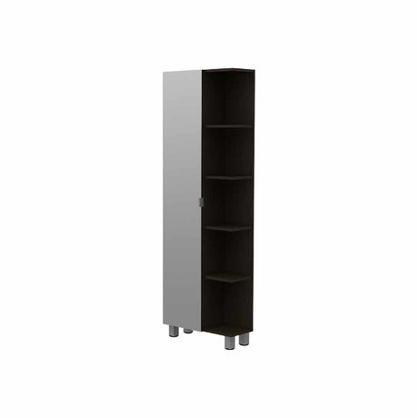 Mueble para Baño Esquinero Facto Wengue 52x158cm sin Cajones y con Cuatro Entrepaños - Muebles para Baño | Bylmo