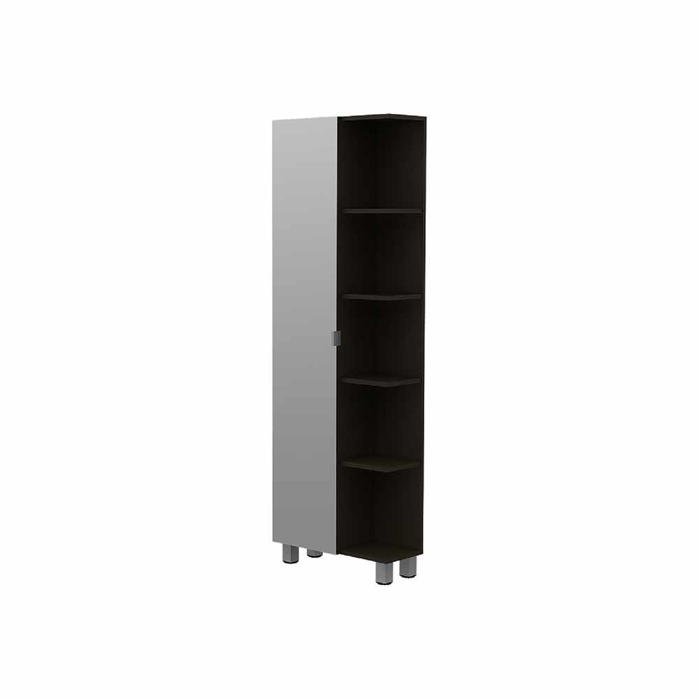Mueble para Baño Esquinero Facto Wengue 52x158cm sin Cajones y con Cuatro Entrepaños - Muebles para Baño | Bylmo
