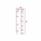 Mueble para Baño Esquinero Facto Wengue 52x158cm sin Cajones y con Cuatro Entrepaños - Muebles para Baño | Bylmo