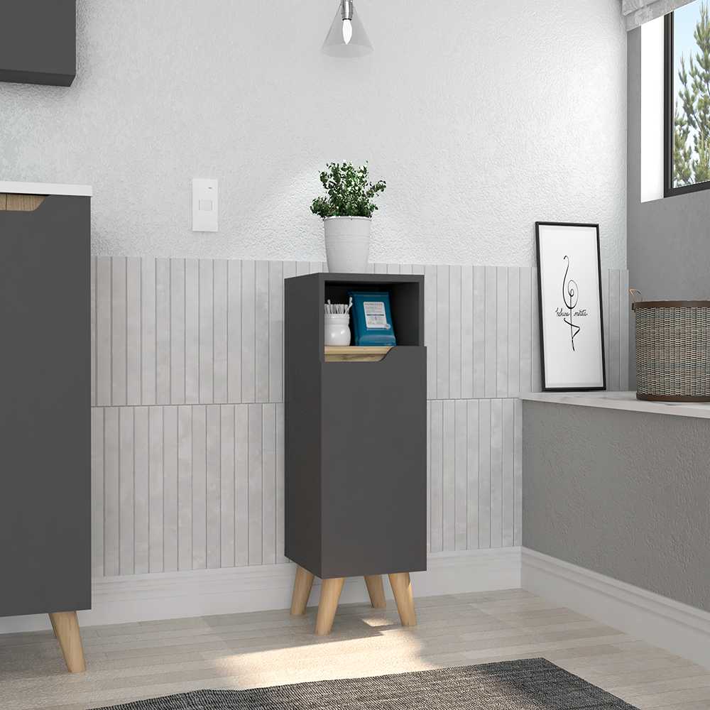 Mueble para Baño Laurent Plomo 30 cm con Entrepaños - Muebles para Baño | Bylmo