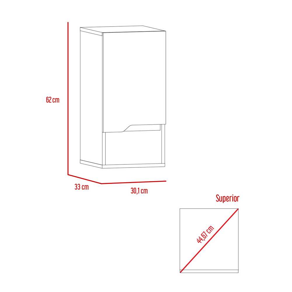 Mueble para Baño Laurent Plomo 30 cm con Puerta - Muebles para Baño | Bylmo