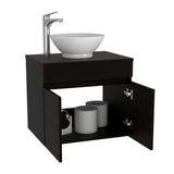 Mueble para Lavamanos Manchester Wengue 50x50cm Individual con Lavamanos y con con Una Puerta - Muebles para Baño | Bylmo