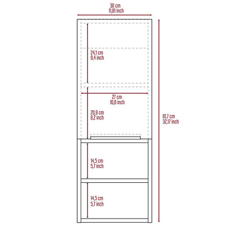 Gabinete de Baño Rectangular Mila Ceniza 30x30cm sin Espejo y con Una Puerta - Muebles para Baño | Bylmo