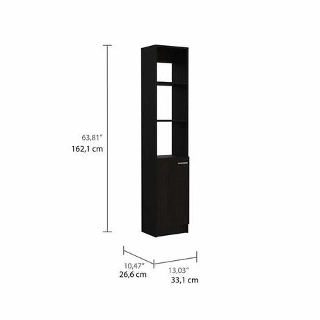 Mueble Auxiliar Practice Wengue 33x162cm sin Cajones y con Dos Entrepaños - Muebles para Baño | Bylmo