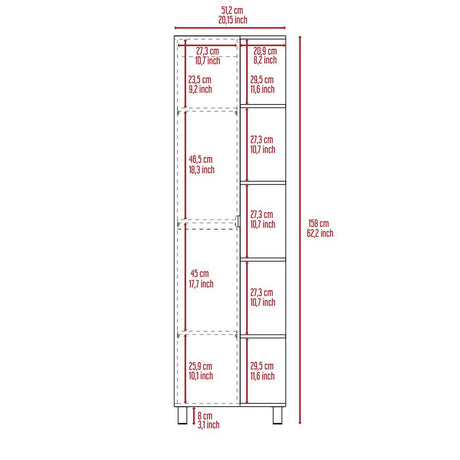 Mueble Esquinero Urano Duna 50x50cm sin Cajones y con Nueve Compartimientos - Muebles para Baño | Bylmo