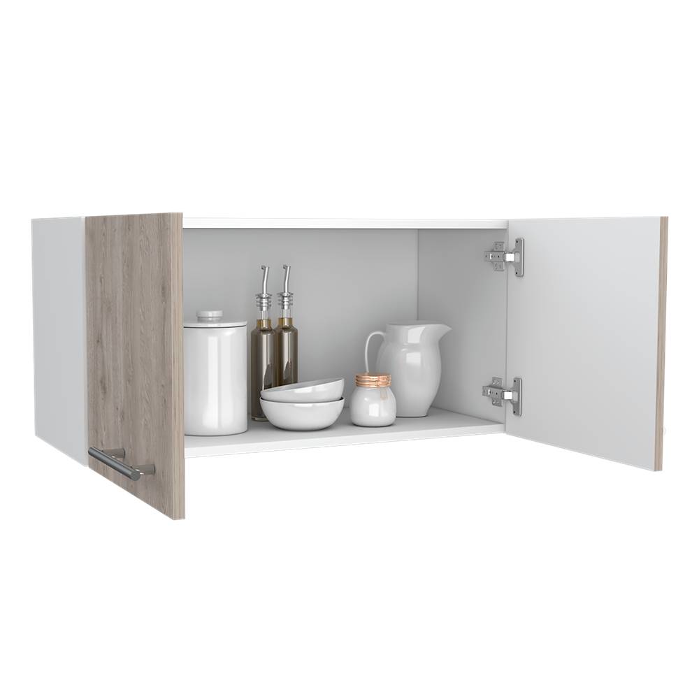 Mueble Auxiliar para Campana con Dos Puertas Manchester Ceniza y Blanco 76 cm - Muebles Organizadores | Bylmo