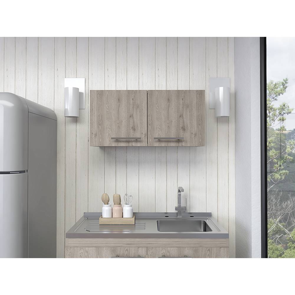 Mueble Auxiliar para Campana con Dos Puertas Manchester Ceniza y Blanco 76 cm - Muebles Organizadores | Bylmo