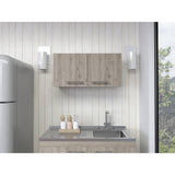Mueble Auxiliar para Campana con Dos Puertas Manchester Ceniza y Blanco 76 cm - Muebles Organizadores | Bylmo