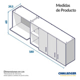 Mueble Superior con Tres Puertas Sable Amber 180 cm - Cocinas | Bylmo