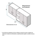 Mueble Superior con Cuatro Puertas Nyer Dark 150 cm - Muebles Superiores | Bylmo