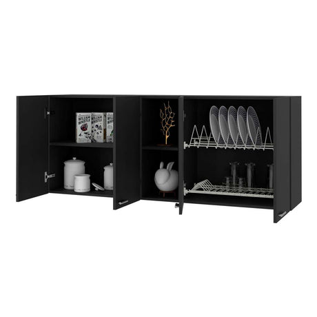 Mueble Superior de Cocina Portofino Wengue 150x150cm con Dos Entrepaños y con Cuatro Puertas - Muebles Superiores | Bylmo