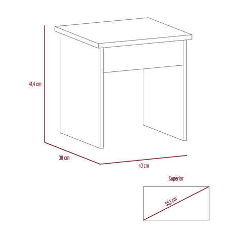 Tocador Kaia Miel y Blanco 100x42.5cm de Un Puesto con Cuatro Cajones con Espejo y con Una Silla - Tocadores | Bylmo