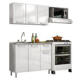 Cocina Integral Multipla Blanco y Negro 165 cm Izquierda con Mesón - Cocinas | Bylmo