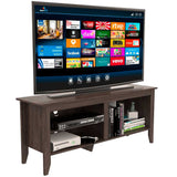 Rack de TV Essential Lite Coñac 147x61cm Para TV Hasta 65 Pulgadas sin Cajones con Ranuras para Cables y con Patas - Muebles de TV | Bylmo