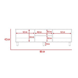 Rack de TV Tunez Wengue 160x160cm Para TV Hasta 70 Pulgadas sin Cajones y con Patas - Muebles de TV | Bylmo
