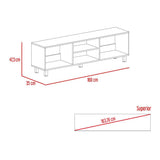 Rack de TV Tunez Wengue 160x160cm Para TV Hasta 70 Pulgadas sin Cajones y con Patas - Muebles de TV | Bylmo