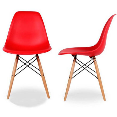 Silla Eames Naranja 40x85cm Asiento Cuadrado con Espaldar - Sillas y Butacos | Bylmo