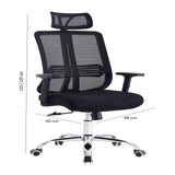 Silla Here Negro 120 cm x 70 cm Ajustable - Sillas de Oficina | Bylmo