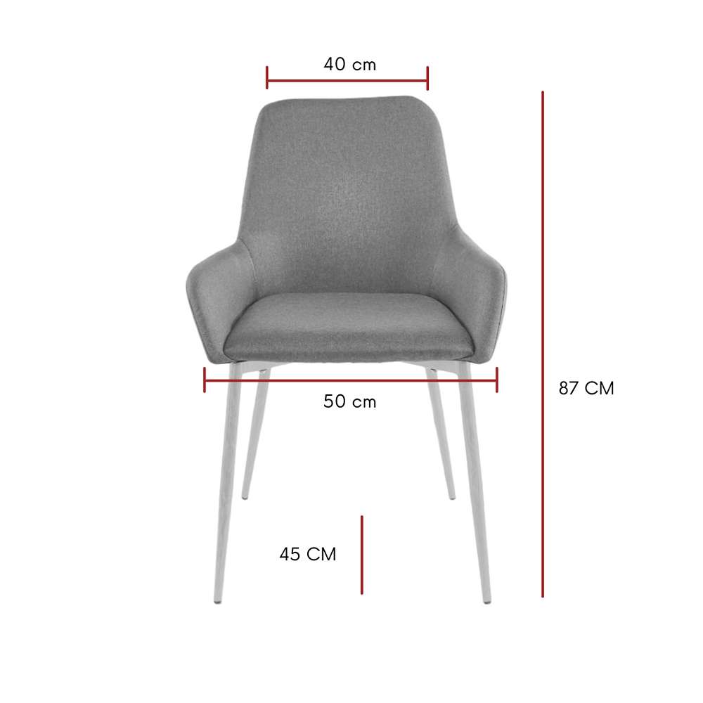 Set x 2 Sillas Just Café Claro 85 cm con Patas Metálicas - Sillas y Butacos | Bylmo